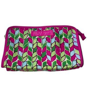 TRINA TURK Clinique Collab Cosmetic Makeup Zipper Travel Bag 10 x 7 x 2.75 in